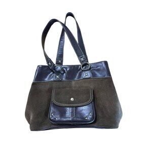 Vintage Eddie Bauer Brown Leather M Sized Satchel Purse Western City‎ Classic